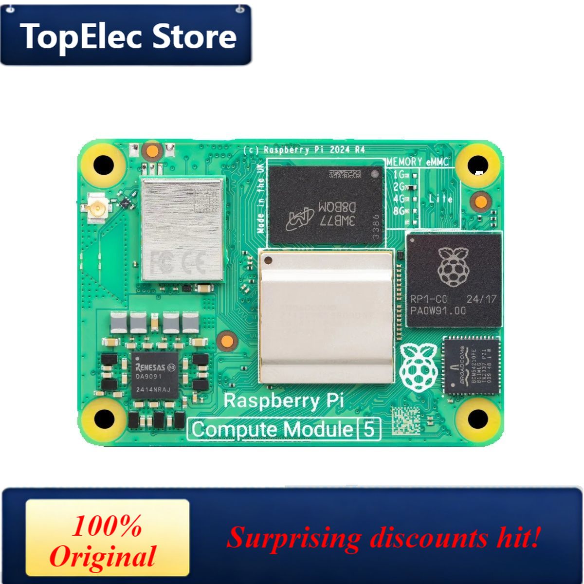 Raspberry Pi 5 8Gb - Placa de Desarrollo TopElec Raspberry Pi