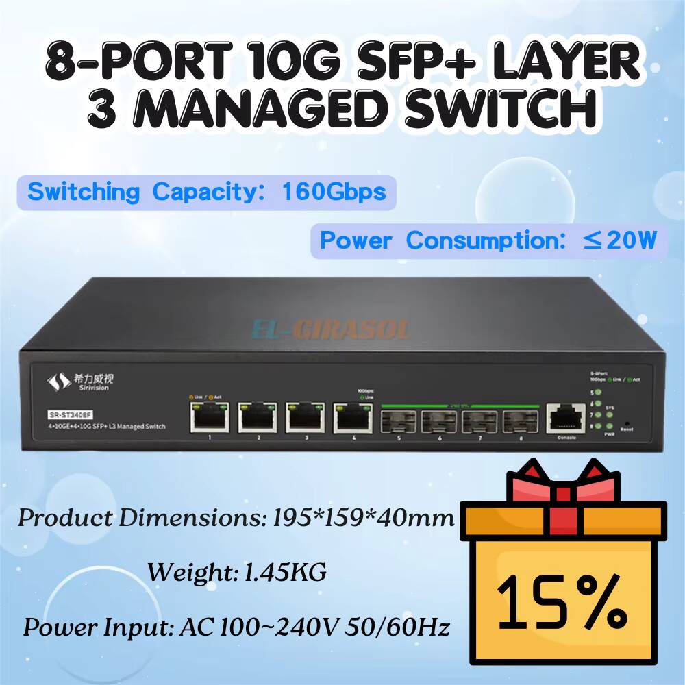 Switch de Fibra Administrado S - Sfp+ 10G Managed Switch 8 Port reseña y precio